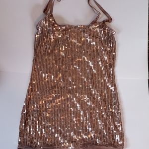 Gold sequin adjustable strap camisole